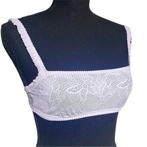 Aerie Light Lavender Coral Lace Bandeau Bralette N0221